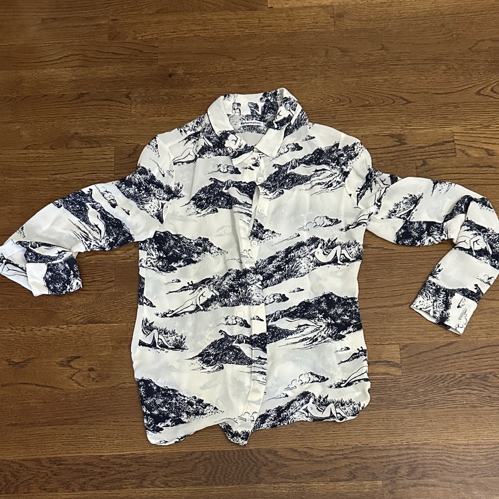 Reformation Paradiso Print Blouse M